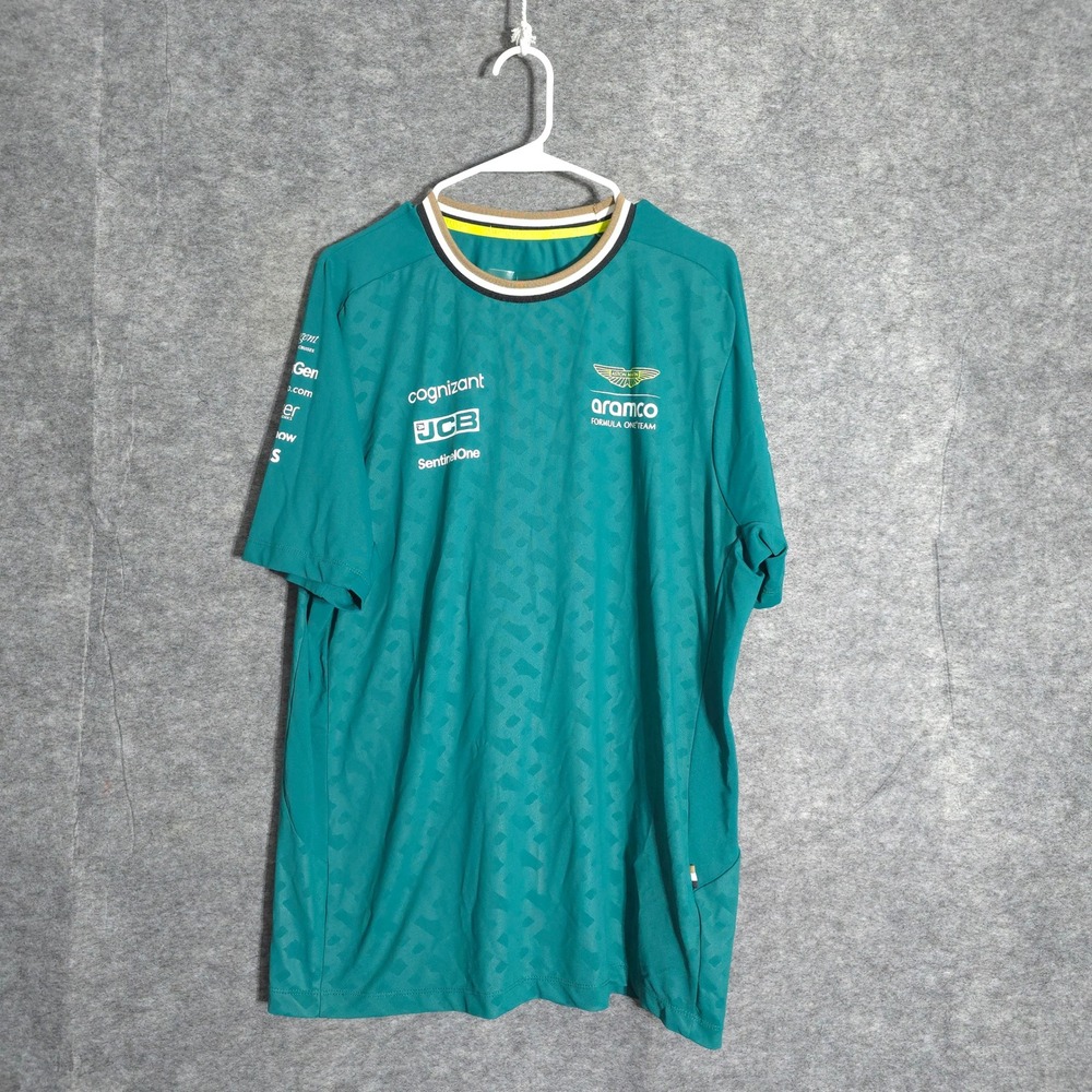 Aston Martin Aramco F1 Team Jersey Mens XL Teal Boss Racing Short Sleeve Shirt